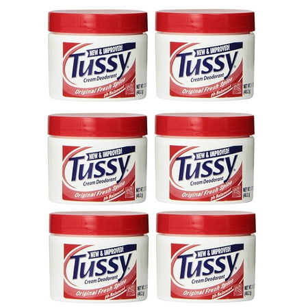 Tussy Deodorant Cream, Original - 1.7 Oz (6 Pack) + Schick Slim Twin ST for Dry