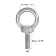 thumbnail image 2 of Unique Bargains M6 x 20mm Lifting Shoulder Eye Bolt 304 Stainless Steel Lifting Ring Threaded Eyebolt with Nuts and Washers 5Pcs, 2 of 5