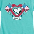 thumbnail image 3 of Peanuts - Snoopy Since 1776 Flag Heart - Toddler & Youth Girls Short Sleeve Graphic T-Shirt, 3 of 6