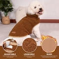 thumbnail image 4 of Abrigo para perro cyeollo reversible con cuello alto grueso, forro polar marrón S, 4 of 7
