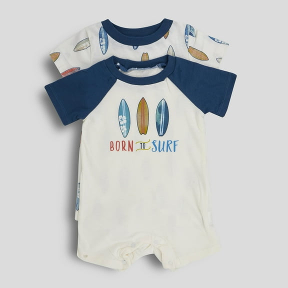 Chick Pea Baby Boy 2 Pk Rompers, Sizes Newborn-9 Months