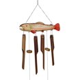 thumbnail image 1 of Móvil de Viento Cohasset Artesanal de Madera y Bambú con Diseño de Trucha, 1 of 2