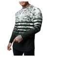 thumbnail image 2 of Pompotops T-shirt à Manches Longues pour Homme, Col Rond, Imprimé, Style Ethnique d'Automne, en Solde, 2 of 3