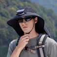 thumbnail image 3 of Naiovety Sombrero solar para actividades al aire libre con repelente al agua, sombrero de pesca, sombrero de pescador, sombrero para el sol con Escalada Beige, 3 of 6