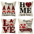 thumbnail image 2 of Valentine's Day Pillow Covers Gnome Buffalo Plaid Throw Pillow Cases Square Cushion Decorative Throw Pillow Covers for Valentines Day Sofa Home Decor, 2 of 3