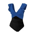 thumbnail image 4 of TODOZO Women's One Piece Swimsuit Ruffle Sleeve Cutout Bathing Suits Slimming Tummy Control V Neck Wrap Swimwear Criss Cross High Waist Bathing Suits for Women Modest Swim Suits for Women 2025, 4 of 4
