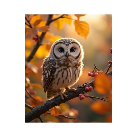Paint by Numbers Kit for Adults, Owl On Branch Autumn Scene Paint by Numbers, Easy Paint by Numbers Kit for Adults Beginner, DIY Adult Paint by Number Kits on Canvas, 12x16in Home Decor