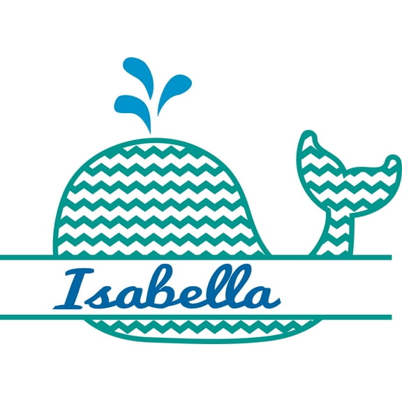 Whale Blowhole Whales Hole Animal Customized Wall Decal - Custom Vinyl Wall Art - Personalized Name - Baby Girls Boys Kids Bedroom Wall Decal Room Decor Wall Stickers Decoration Size (12x20 inch)