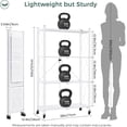thumbnail image 3 of 4 Tier Foldable Storage Shelves with Wheels, Large Capacity Shelving Unit, Freestanding Metal Wire Shelf Rack, No Assembly Organizer Rack for Garage Kitchen, Basement, Pantry(White), 3 of 8