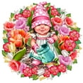 thumbnail image 5 of Spring Wreath Blossom Gnome Dwarf Easter Outdoor Decor Large Ornament by D. Gelsinger | Easter Spring Decor - 8461055M-DG, 5 of 11