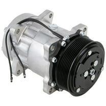 AC Compressor & 119mm 8 Groove A/C Clutch Replaces Sanden SD7H15 4866 w/ 24v Coil & Single Wire Clutch Switch - BuyAutoParts