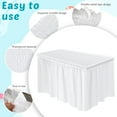 thumbnail image 2 of BlinkLLX 4 Pcs Plastic Table Skirt 29 Inches x 14 ft Disposable Table Skirt for Rectangle Tablecloth Wedding Shower Birthday Party Banquet(White), 2 of 14