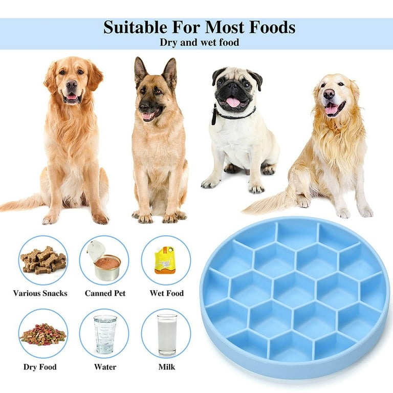 ETERSTARLY Silicone Slow Feeder Dog Bowls with Bottom Suction Cup