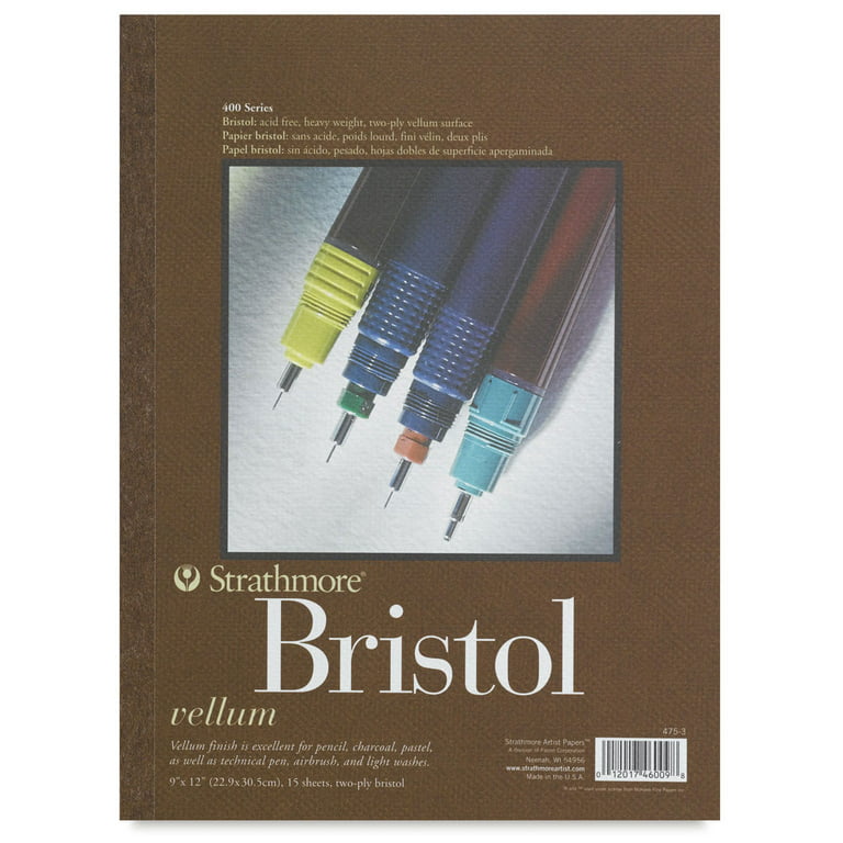 Strathmore Bristol Paper Pad, 400 Series, Vellum, 9 x 12