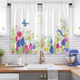 thumbnail image 4 of Innerwin Tringle à Rideau Poche Fente Panneau Rustique Imprimé Floral Aquarelle Rideaux Courts Anti-Moisissure Traitement de Fenêtre Style-4 27 Pouces*47 Pouces(70*120cm)*2, 4 of 5