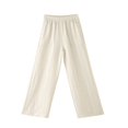 thumbnail image 4 of OSOLU Girls Pants Elastic Waistband Front Patch Pockets Relaxed Wide Leg Kids Casual Trousers White, 4 of 4