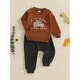 thumbnail image 5 of Baby Toddler Boy Fall Outfits 6 12 18 24 Months 2T 3T 4T Long Sleeve Tractor Letter Print Tops + Pants Set Warm Clothing, 5 of 9