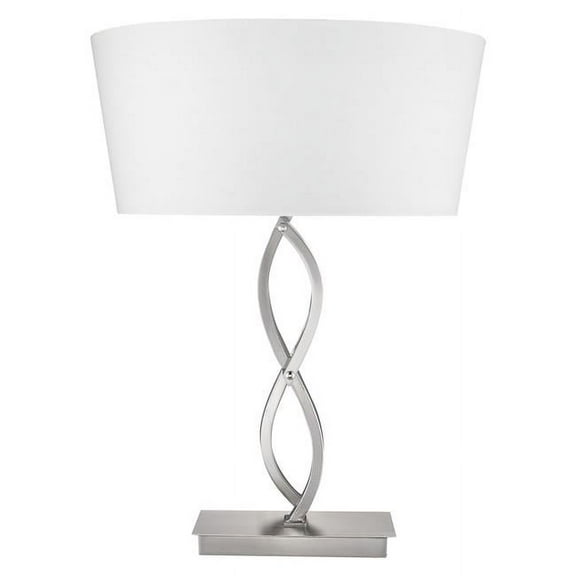 HomeRoots  24.5 x 15 x 15 in. Trend Home 1-Light Polished Nickel Table Lamp