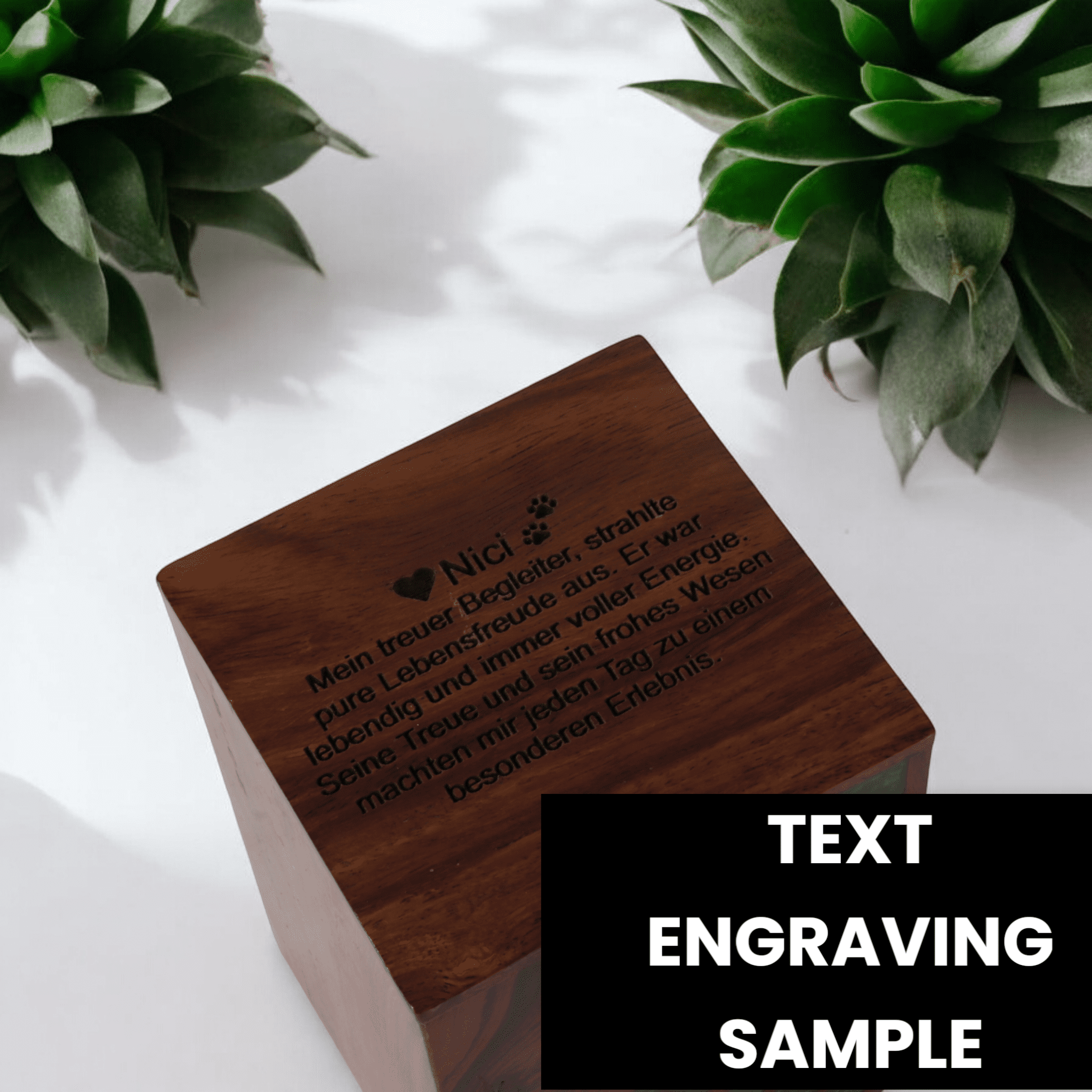Wooden Cremation urn for Human and pet Ashes (Sea Green Sea & Waves, Keepsake, Sea)