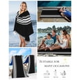thumbnail image 5 of Black Striped Beach Towels Oversized Super Absorbent, Farmhouse Black White Stripes Lightweight Bath Towel Quick Dry Sets For Bathroom/Pool/Rv Camping/Beach Play/Gym Room/Picnic 30"x60", 5 of 8
