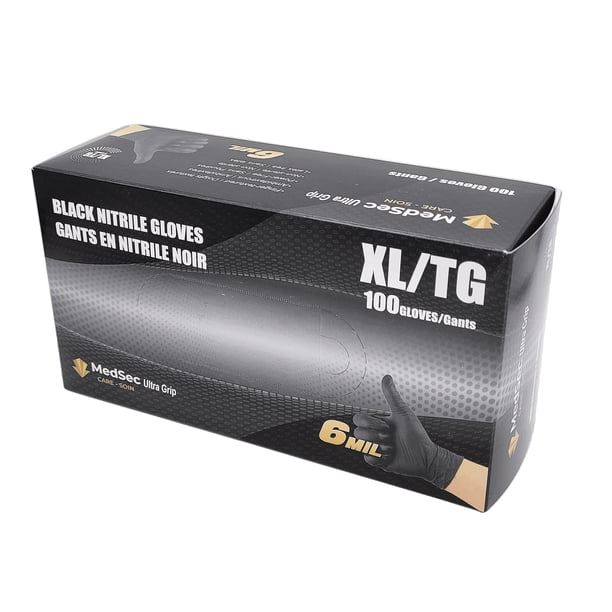 Gants Protection Jetables Ultra Grip Gants En Nitrile Noir Sans Poudre Extra-Large, 2x100/bx Gant Noir Gants Protection Jetables Ultra Grip Gants En Nitrile Noir Sans Poudre Extra-Large, 2x100/bx Gant Noir
