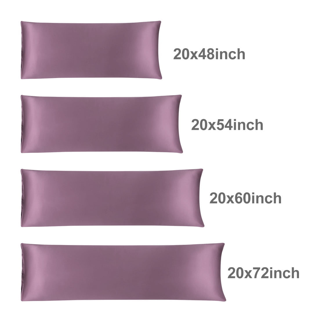 Unique Bargains Luxury Silky Satin Body Pillow Case Mauve 20" x 60"