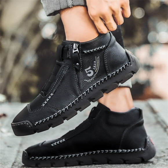 LSLJS Men's Sneakers, Men's Casual Shoes High-top Leather Shoes Trendy Large Size Men's, Breathable Driving Men's Shoes Trend
