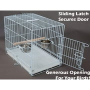 Pet Products Foldable Parrot Bird Travel Vet Carrier Metal Cage Prevent Beaks Out
