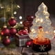 thumbnail image 4 of Mini árbol de Navidad de cristal con luces LED, escultura a pilas, centro de mesa Papá Noel, 4 of 8