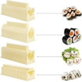 thumbnail image 5 of LINLIN Set of 10 Sushi Making Kit Plastic Sushi Maker Tool with 8 Sushi Rice Roll Mold 1 Fork and 1 Spatula DIY Home Sushi Tools DIY Sushi Set for Beginners Sushi Lovers Sushi Rolls Maki Rolls Beige, 5 of 6