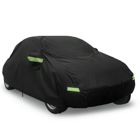 Unique Bargains Waterproof Car Cover 210Dpu Cover All Weather Full Car Cover with Door Zipper for Outdoor Windproof Sun Rain Protection Black for Volkswagen New Beetle 1998-2019 (Thin Style)