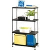 Adjustable 4-Tier Plastic Shelf Rack with Metal Legs - Easy Assembly