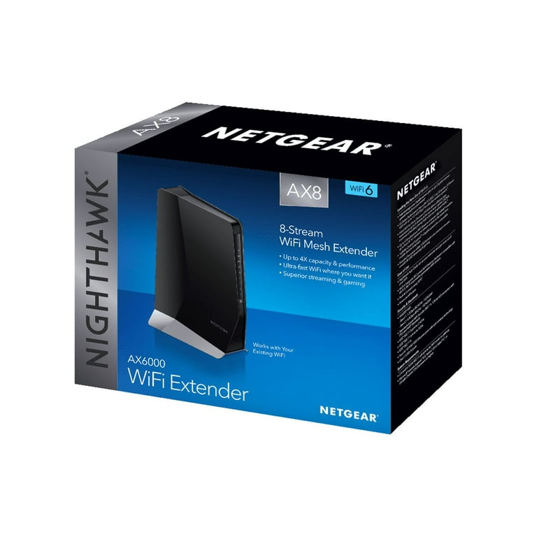 NETGEAR - Nighthawk AX6000 WiFi 6 Mesh Range Extender and Signal Booster,  6Gbps (EAX80)