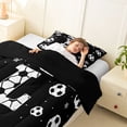 thumbnail image 3 of Erosebridal Letter L Monogrammed Twin Comforter Sets,White Black Bedding Set For Kids Boys,Reversible Black 2pcs, 3 of 7