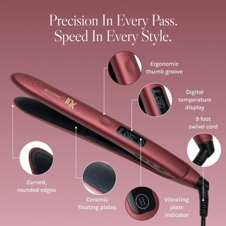 Bio Ionic 10X Hair Styling Iron 1”✨Limited Edition Velvet Rouge Color✨ Bio Ionic Velvet Rouge 10X Styler - Walmart.com main image 2