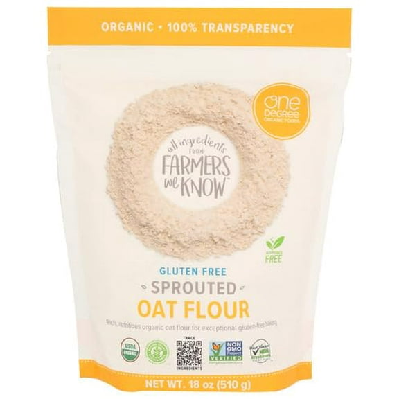 (Pack of 6) One Degree Flour Sprouted Oat Gluten-Free Organic 18 Oz