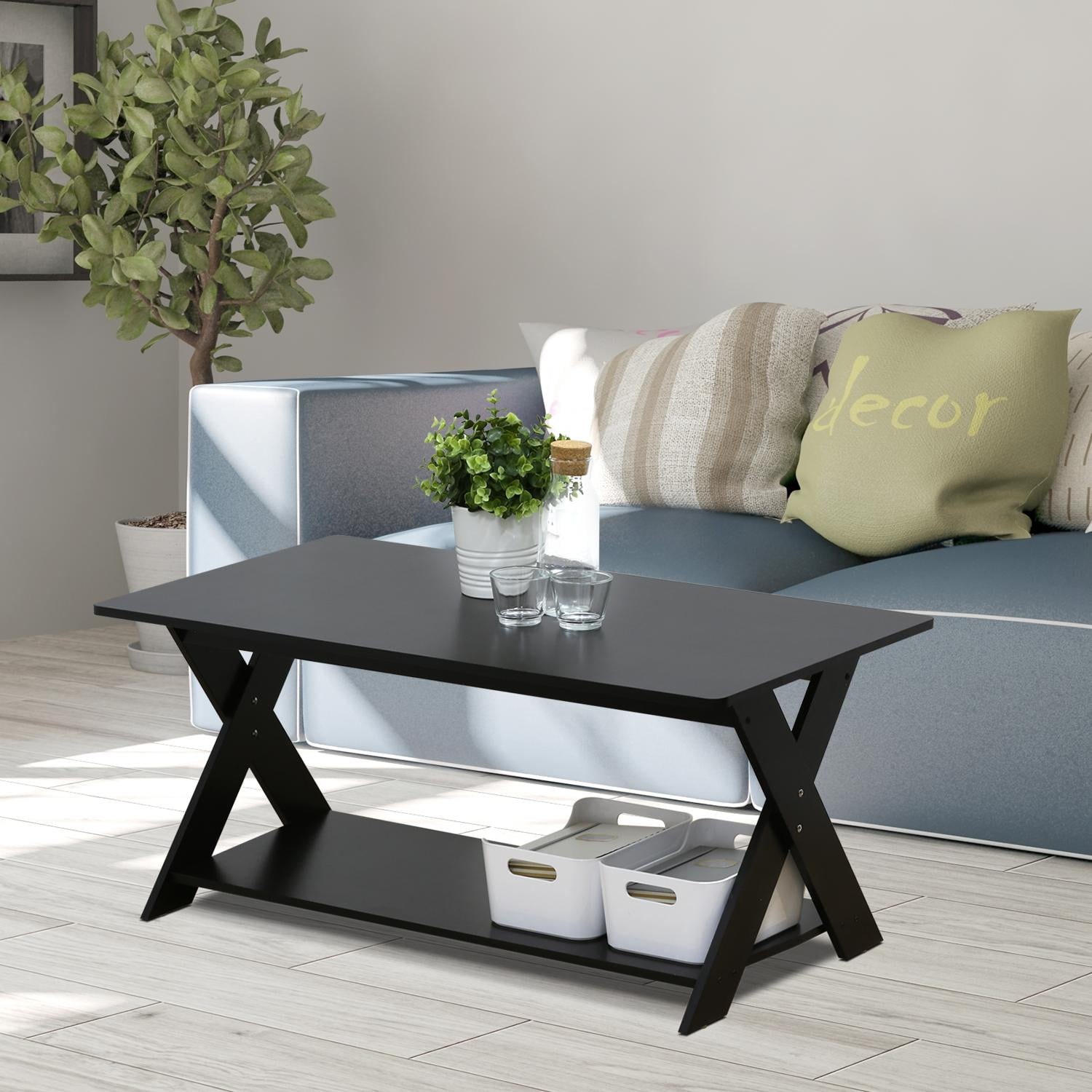 Furinno 16049 Espresso Modern Simplistic Criss Crossed Coffee Table - Criss Cross Coffee Table Furinno 16049 Espresso Modern Simplistic Criss Crossed Coffee Table - Criss Cross Coffee Table