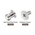 thumbnail image 3 of 5mm Ball Head Stud Rivets Screw Back, 15Pack Round Head Button Nipple Rivet, Silver Tone, 3 of 6