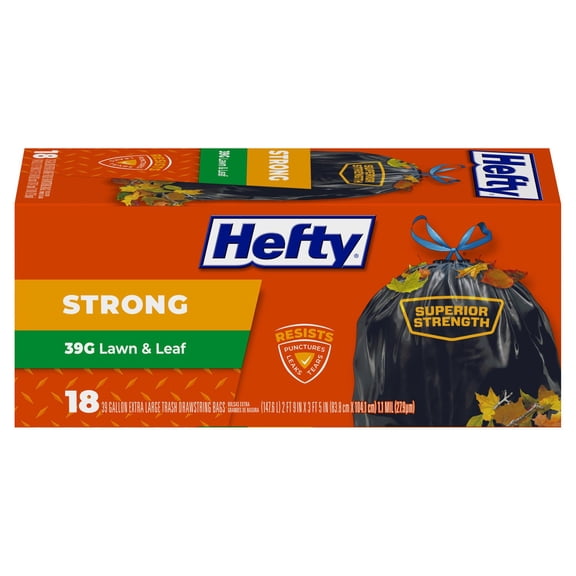 2 Pack - Hefty Strong 39 Gallon Lawn & Leaf 18 each Package May Vary