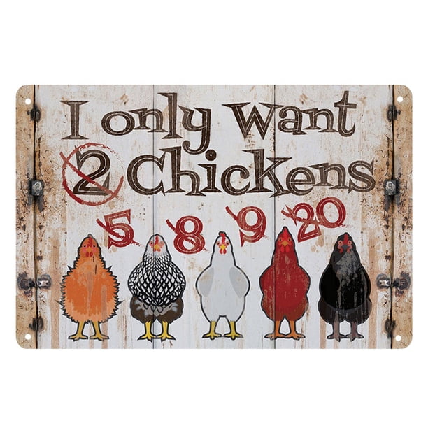 Cartel de chapa Wdftyju Pollos Decoración para el hogar 30x20cm