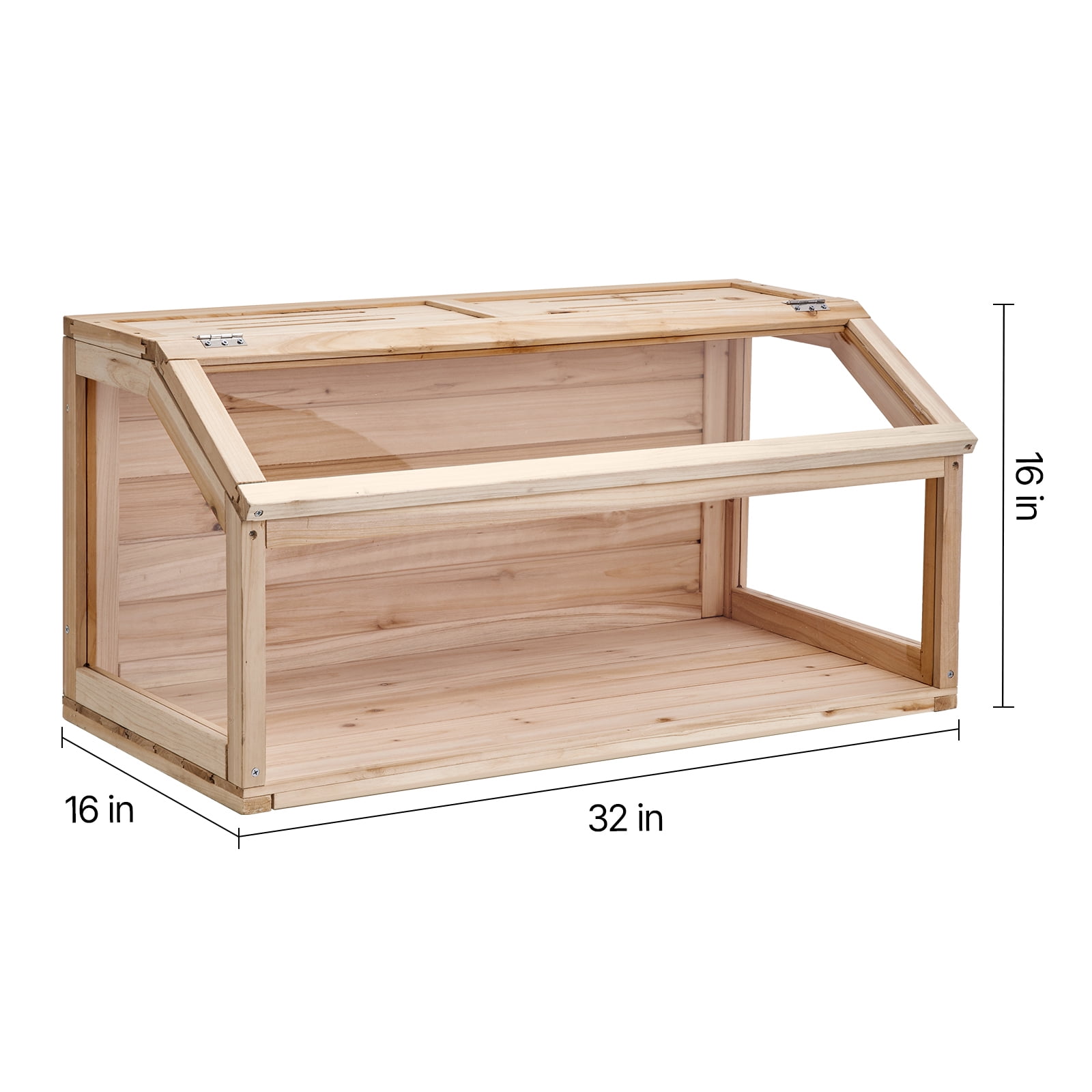 Favory Wooden Hamster Cage, Viewing 𝖧amster Habitat, Dwarf Hamster Cages with Openable Top, Ventilated Small Animal Cage, Pet Mouse Cage for Gerbils，Natural Wood32in x 16in x 16in