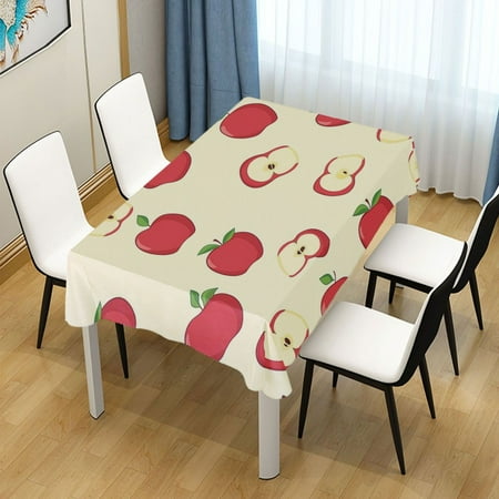 

60x120 Inch Tablecloth Polyester Square Tablecloth for Home Kitchen Dinner Decor Red Apple Pattern