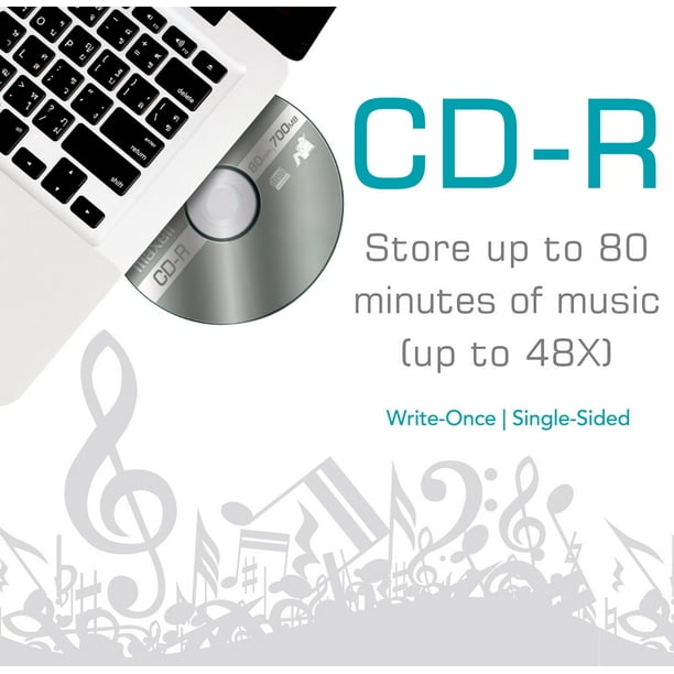 Maxell's 80 Min 700 MB 48X CD-R Recordable Disks Spindle, 10