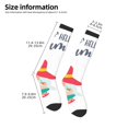 thumbnail image 2 of Xecao Gnomes Summer print thigh-high socks, crafted for both men and women with a stretchy, high-opaque design perfect for daily wear, 2 of 6