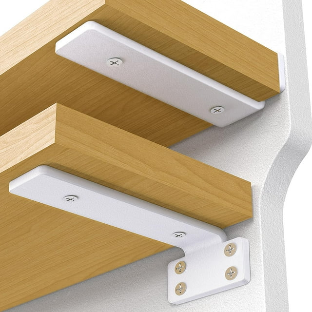 Soporte de estante VANCASTLE de 30 cm, resistente, blanco, paquete de 6