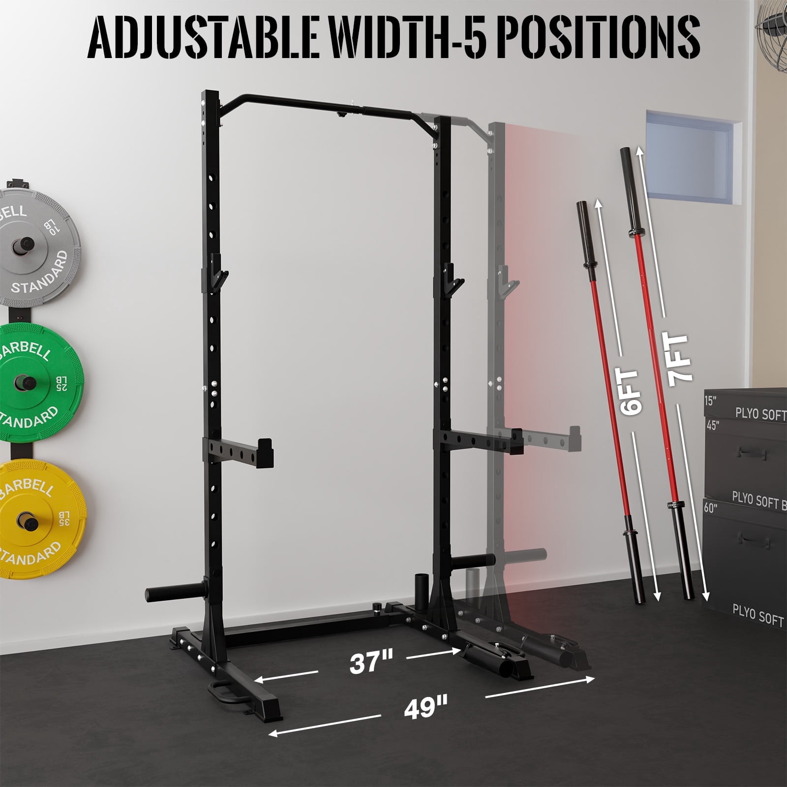 Pull-up Bar Squat Stand FLYBIRD Squat Rack With Pull-Up Bar ...
