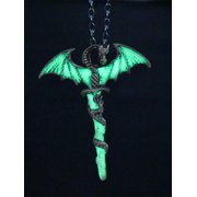 QQTDFG Men Western Dragon Charm Glow in the Dark Necklace for Men Jewelry for Men-default
