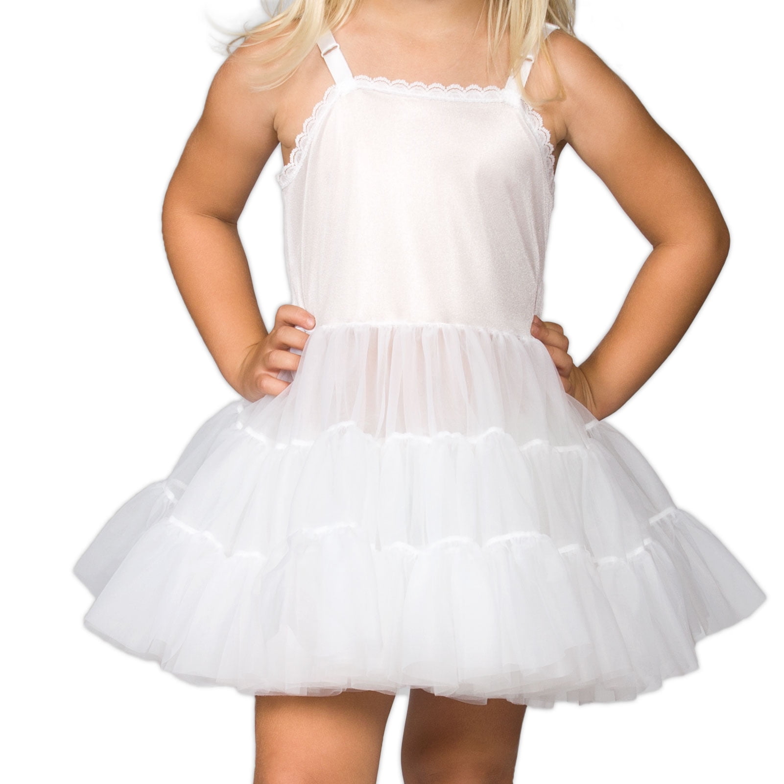 L C Boutique Girls Full Slip with Sweetheart Neckline and Adjustable Straps in Sizes 2T to 14 