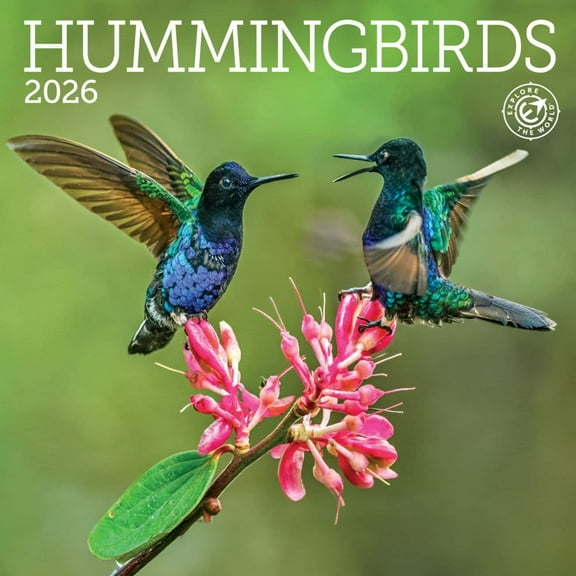 Ziga Media, Hummingbirds 2026 Mini Wall Calendar, 7'' X 7'', 16-Month Calendar with Stapled Binding