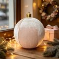 thumbnail image 3 of Clearance Large Velvet Christmas Ornament Ball, 24 Inch Inflatable PVC Xmas Decoration Ball with Gold Cap, Oversized Holiday Decor for Christmas Indoor Outdoor Party Display, 3 of 6